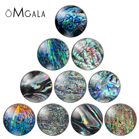 New Seashell abalone paua 10pcs 12mm/14mm/16mm/18mm20mm//25mm Round photo glass cabochon demo flat back Making findings ► Photo 1/6