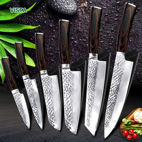 Kitchen Knife 8 inch Professional Japanese Chef Knives 7CR17 440C High Carbon Stainless Steel Meat Cleaver Slicer Santoku Knife ► Photo 1/6