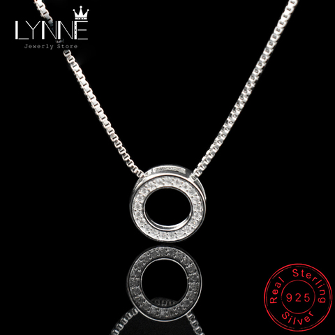 Newest Fashion Elegant Rhinestone Necklaces & Round Pendants Neckalce 925 Sterling Silver Choker Necklace For Women Jewelry Gift ► Photo 1/6