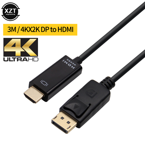 3m/1.8m DP to HDMI Cable Adapter Male to Male for HP/DELL Lenovo Laptop PC Display Port to 4K 30Hz / 1080P HDTV HDMI Converter ► Photo 1/6