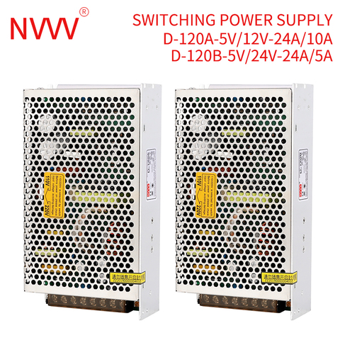 NVVV D-120W dual output switching power supply 110/220V AC to 24V 12V 5V DC Converter ► Photo 1/5