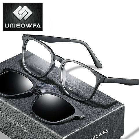 Square Retro Optical Progressive Glasses Men Myopia Prescription Eyeglasses Men Bifocal Polarized Magnet Clip on Sunglasses Male ► Photo 1/6