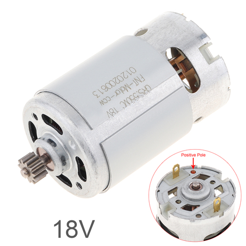 RS550 18V 27500 RPM DC Motor with Two-speed 11 Teeth and High Torque Gears Box for Cordless Charge Drill Screwdriver ► Photo 1/6