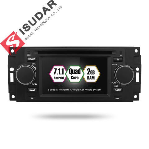 Isudar Car Multimedia player android 7.1.1 5 Inch For Chrysler/300C/Dodge/Jeep/Commander/Compass/Grand Cherokee Radio GPS DVD ► Photo 1/6