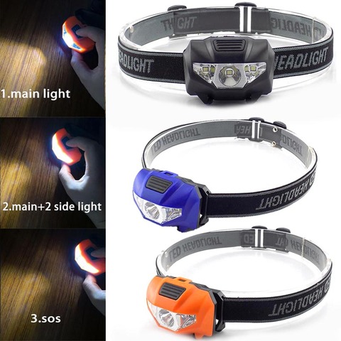 5W Mini LED headlamp Headlight Head Light Torch Lamp Fishing Small Bright High Power 3 LED Lantern Lampe for Camping AAA Battery ► Photo 1/6