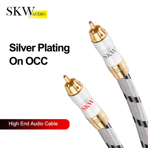 SKW High End Hifi RCA Cable 1RCA to 1RCA Male To Male Audio Cable Silver Plating On OCC Fit For CD DVD Player Power Amplifier ► Photo 1/6