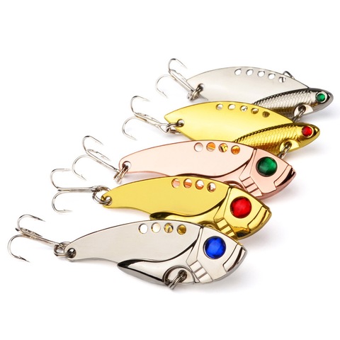 Metal VIB Fishing Lures 65mm 11g Vivid Vibrations Spoon Lure Fishing Bait Bass Artificial Hard Bait VIB Bait 3D Eyes ► Photo 1/6