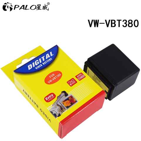 PALO 3900mAh VW-VBT380 VBT380 VW-VBT190 VBT190 Battery for Panasonic HC-V110, HC-V130, HC-V160, HC-V180, HC-V201, HC-V250,HC-V26 ► Photo 1/6