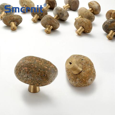 Natural Stone + Zinc Alloy Door Handles Unique Kitchen Cabinet Knobs and Handles Wardrobe Furniture Handle Drawer Pulls ► Photo 1/6