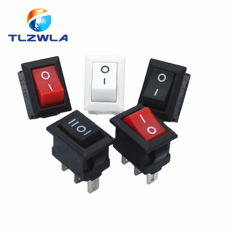 10pcs KCD11 Rocker Switch 10*15mm Mini Push Button Switch ON-OFF / ON-OFF-ON 2 Pins / 3 Pins 3A 250VAC / 6A 125VAC 10x15mm ► Photo 1/6