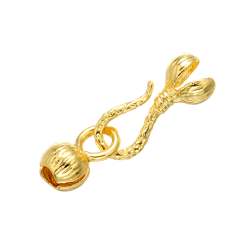 ZHUKOU 5PCS 5.5*23mm Brass Cubic Zirconia Gold Clasps Hook for Necklace and Bracelet Diy Jewelry Findings Accessories Model: PK1 ► Photo 1/4
