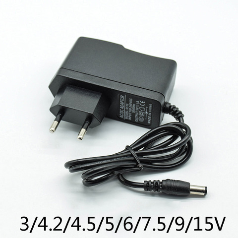 AC 110-240V DC 3V 4.2V 4.5V 6V 7.5V 9V 15V for 1A LED light strip Universa adapter  AC / DC Converter power supply 5.5*2.5/2.1mm ► Photo 1/4