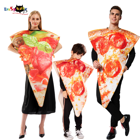 Eraspooky 2022 Funny Food Pizza Cosplay Carnival Party Costume For Adult Women Kids Couple Halloween Family Fancy Dress ► Photo 1/6