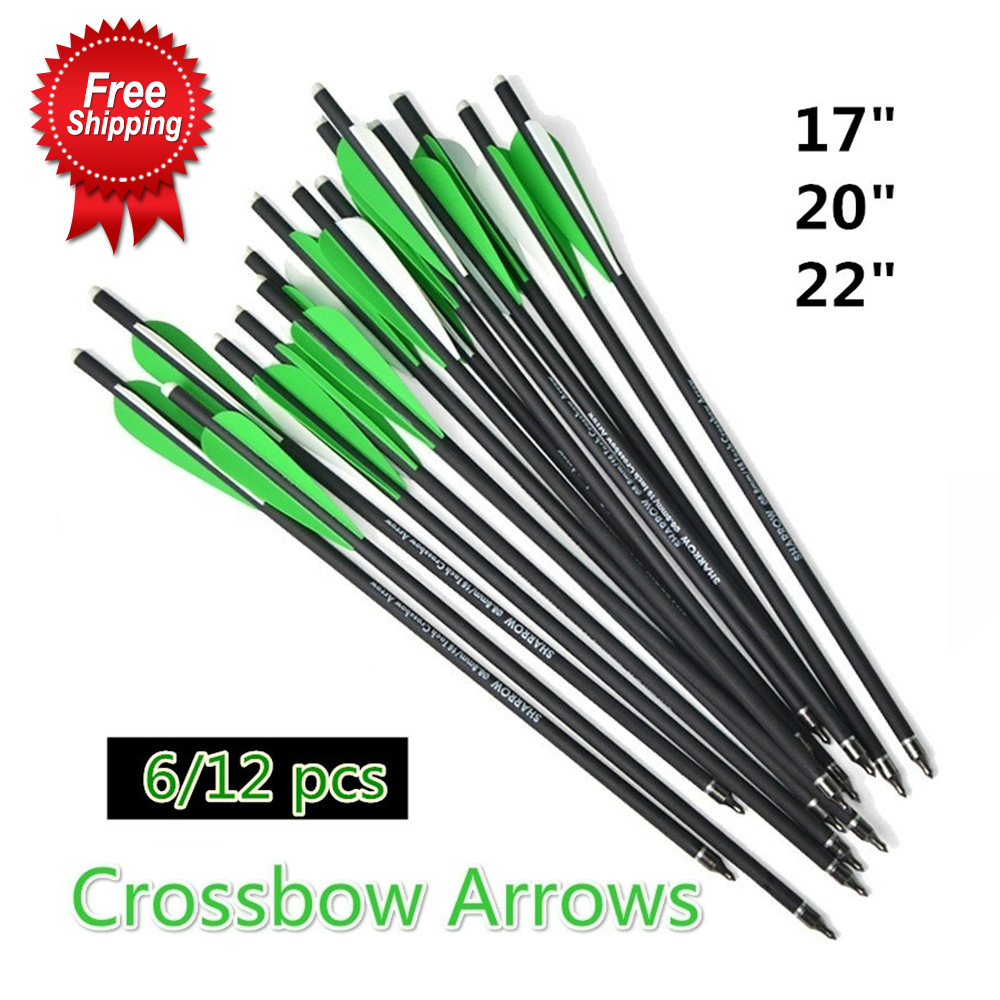 6/12/24Pcs 17''/20'' Carbon Arrows For Archery Hunting Replaceable Point Tips 