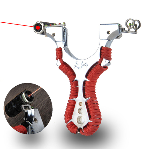 High Quality Outdoor Hunting Alloy Slingshot with Laser Sight High Precision Shooting Use Rubber Band Competitive Slingshot ► Photo 1/5