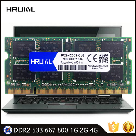 HRUIYL Laptop Memoria DDR2 533 667 800MHZ 1G 2G 4GB SODIMM Module SDRAM 1.8V PC2 4200 5300 6400S Notebook Motherboard Memory ► Photo 1/6