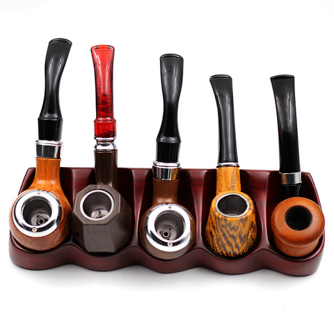 New Classic Style Smoking Pipe Set With 4 Pipe Tools Wood Resin Tobacco Pipes Best Gift Men's Gadget ► Photo 1/6