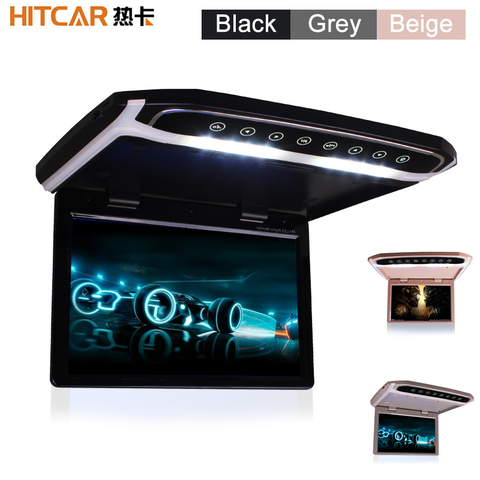 Car Roof Mounted Overhead Flip Down MP4 MP5 Video Player 10 12 15 Inch HD LED Monitor with HDMI SD AV InPut 16GB Card and Reader ► Photo 1/6