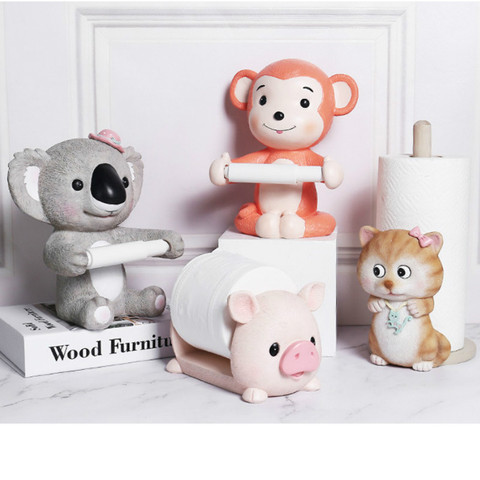 Paper Towel Holder Cute Creative Living Room Bathroom Resin Toilet Paper Holder Box Roll Paper Tube Rack Decoration ► Photo 1/6