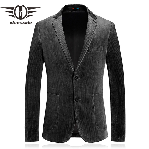 Slim Fit Mens Corduroy Blazers High Quality Black Grey Beige Man Blazer Casual Suit Jacket Vintage Retro Terno Masculino Q787 ► Photo 1/6