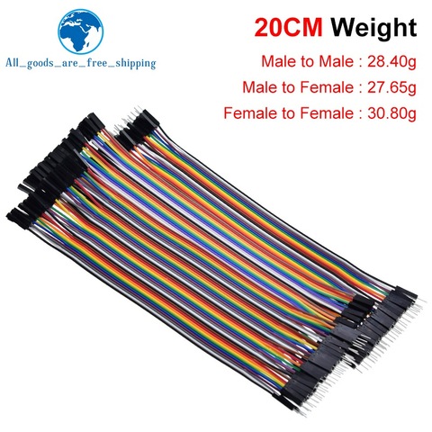 TZT 400pcs Jumper Wire Dupont Cable line 3P-3P 2.54mm Male to Male , Male to Female , Female to Female 20cm For Arduino ► Photo 1/5