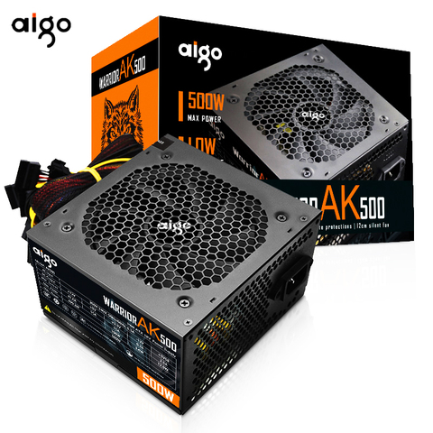 Aigo ak500 PFC max 500 W Watt PC Power Supply unit Gaming Quiet 120mm Fan 24pin 12V ATX PSU Desktop computer Power Supply for pc ► Photo 1/6