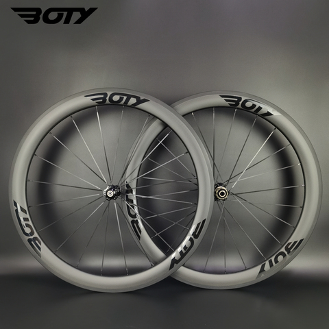 BOTY 700C Road bike light carbon wheels 50mm depth 25mm width clincher/Tubular Bicycle carbon wheelset  with 3k matte finish ► Photo 1/6