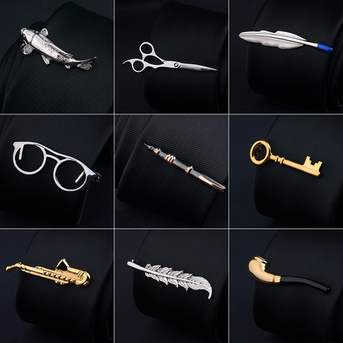 Men's Metal Necktie Bar Crystal Formal Shirt Wedding Ceremony Gold Tie Clip Men's Party Gifts Fashion Tie Clips ► Photo 1/6