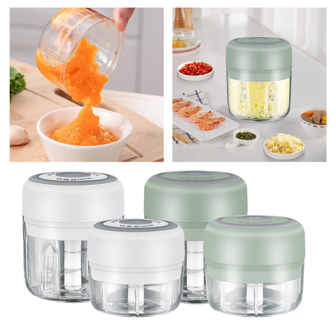 Electric Mini Garlic Chopper Slicer, Wireless Portable Food Chopper Processor for Home Kitchen RV Motorhome Camping Picnic ► Photo 1/6