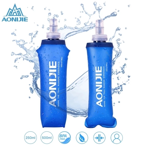 AONIJIE Soft Flask Water Bottle Folding Collapsible Water Bags TPU Free For Running Hydration Pack Waist Bags SD09/10 250/500ml ► Photo 1/6