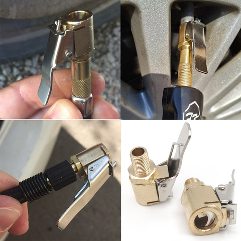 1PC Car Auto Brass 8mm Tyre Wheel Tire Air Chuck automobile Inflator Pump Valve Clip Clamp Connector Adapter for Air compressor ► Photo 1/6