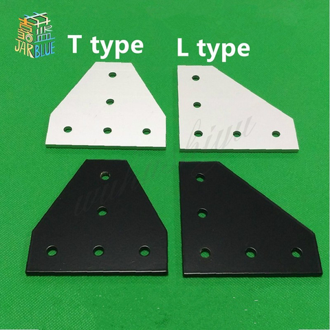 2pcs/lot 5 Hole Black/Silver Joint Board Plate Corner Angle Bracket Connection Joint Strip for 2022 3030 4040 Aluminum Profile ► Photo 1/3