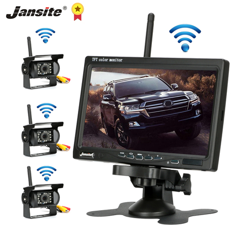Jansite Wireless Truck Camera 7 inch For Trucks Bus RV Trailer Excavator Car Monitor Reverse Image 12V-24V Rear View Camera ► Photo 1/6
