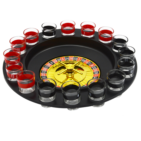 Besegad Spin Shot Glass Russian Roulette Wheel Turntable Fun Table Drinking Game Set with 2 Balls 16Glasses Novelty Drinking Set ► Photo 1/3