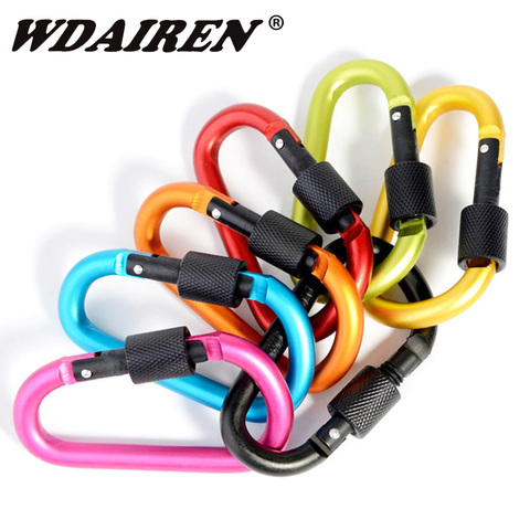 1Pcs New Hot Practical 10 Colors D Shaped Aluminum Alloy Carabiner Hook Keychain Climbing Equipment Karabiner Mosqueton ► Photo 1/6