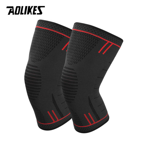 AOLIKES 1 Pair Non Slip Silicone Sports Knee Pads Support for Running,Cycling,Basketball,Arthritis&Injury Recovery Kneepad ► Photo 1/6