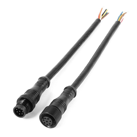 8 Pin M/F Plug Waterproof Connector Cable Black ► Photo 1/3
