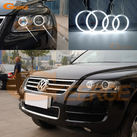 For Volkswagen VW Touareg 7L 2003 2004 2005 2006 2007 2008 2009 2010 Excellent Ultra bright CCFL Angel Eyes kit halo rings ► Photo 1/6