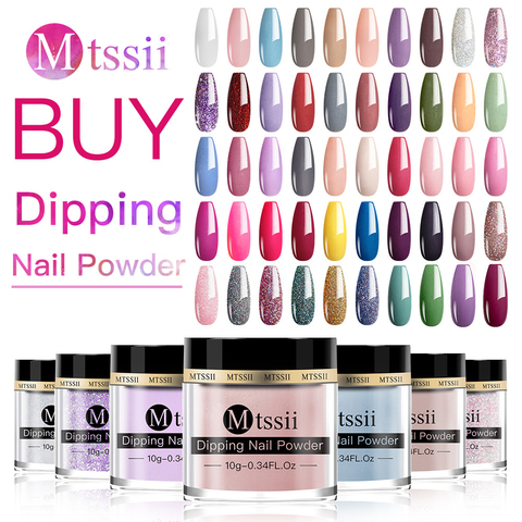 Mtssii Dipping Powder Set Nail Holographic Glitter Dip Powder Nails Set For Manicure Gel Nail Polish 10g Chrome Pigment Powder ► Photo 1/6
