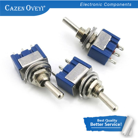 5pcs/lot MTS-102 MTS-103 MTS-202 MTS-203 6A 125V Mini 3/6PIN -OFF/-OFF- Toggle Switches For Switching Lights Motors ► Photo 1/6