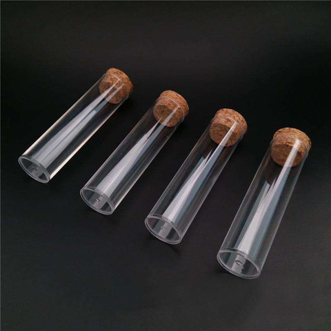 20 pieces/lot 25*95mm Flat Bottom Plastic Test Tube with Cork Cap Laboratory Fruit Fly Tea Tube ► Photo 1/3