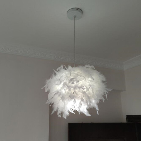 Modern feather chandelier LED chandelier bedroom decoration living room bedside chandelier dining room hanging light decoration ► Photo 1/6