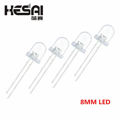 10pcs/lot 0.5w 8mm White Ultra-Bright LED Light Lamp Emitting Diodes Super Bright ► Photo 1/3