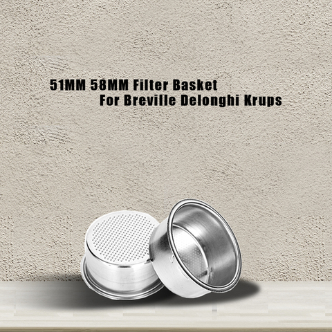 Non Pressurized Filter Cup For Breville Delonghi Krups Coffee Filter Basket 58mm 51mm Hot Sale Breville Delonghi Filter ► Photo 1/6