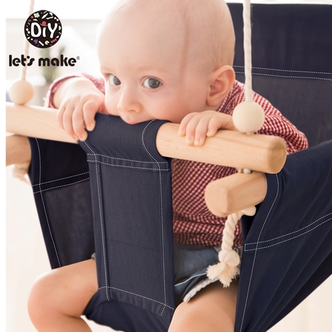 Let'S Make Cotton Baby Swing Chair Hanging Wood Children Kindergarten Toy Outside Indoor Beach Basket Swinging  Chair Baby Toy ► Photo 1/6