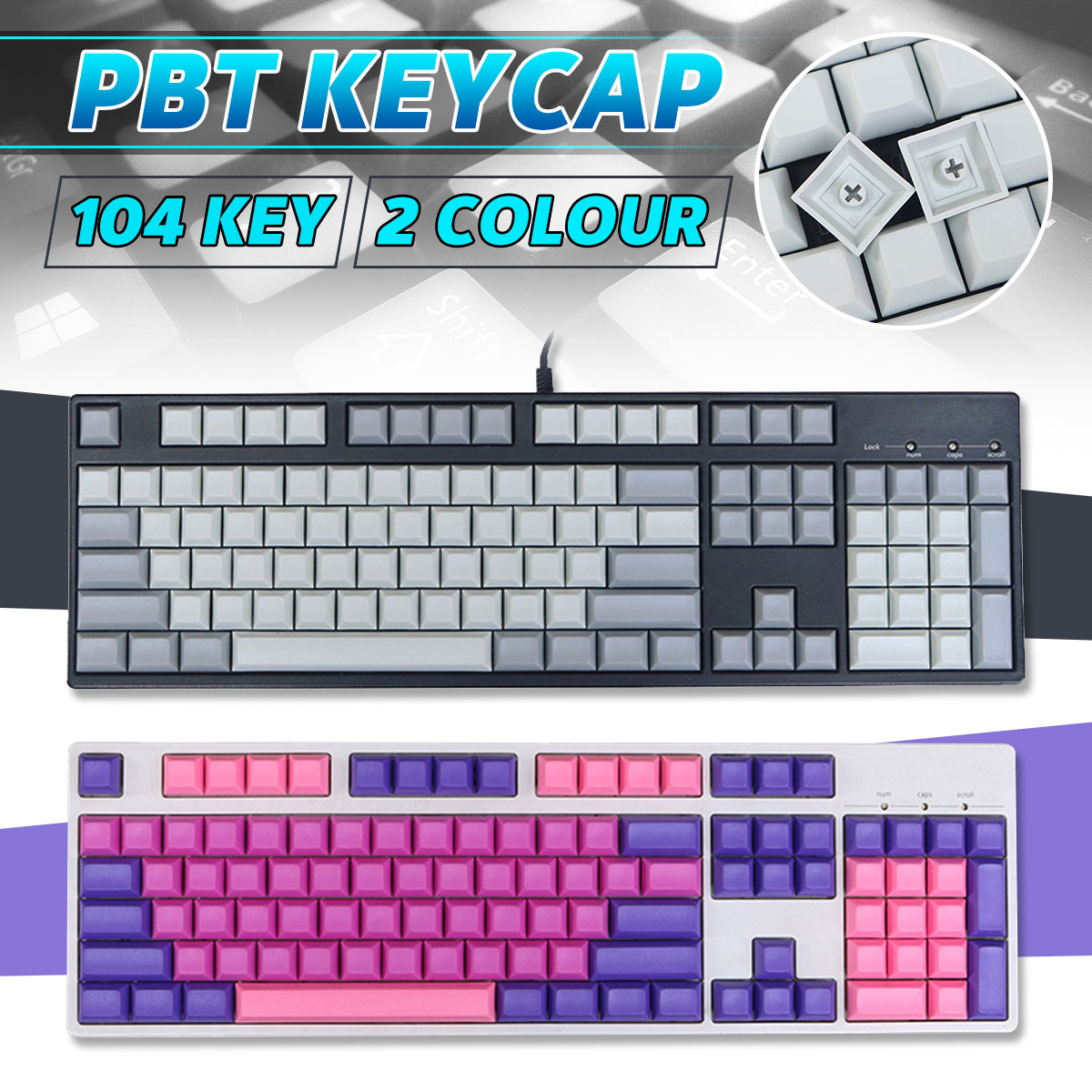 INSMA 104 Keys PBT Blank Keycaps DSA Profile Key Caps Set for Mechanical Keyboard for Gaming Mechanical Keyboard ► Photo 1/6