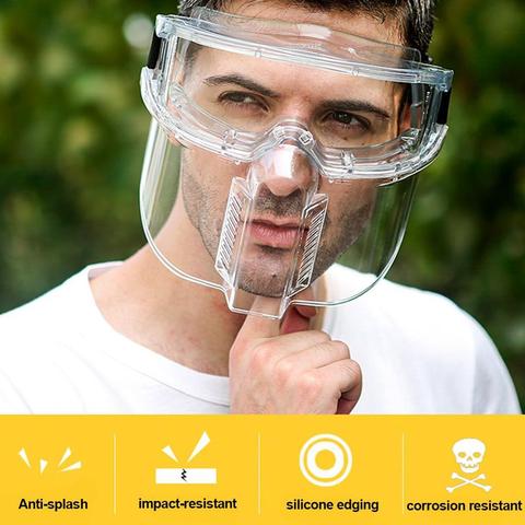 Protective Clear Glasses Dust splash proof Detachable Full Face Shield Mask with Anti-splash Safety Glasses Work Safety Goggles ► Photo 1/6