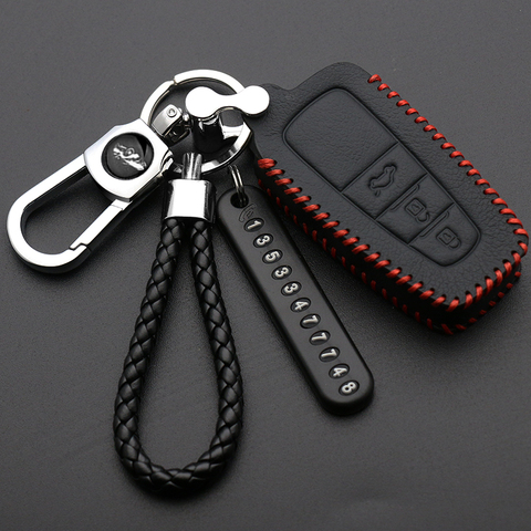 Luminous Leather Car Smart Key Cover Protective Case Holder For Toyota Camry CHR Prius Corolla RAV4 Prado 2017 2022 Accessories ► Photo 1/6