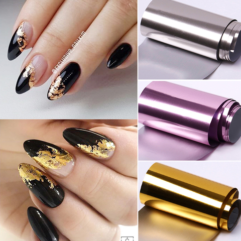 1 Roll Pink Gold Sliver Nail Foils Sparkly Sky Glitter Nail Art Transfer Stickers Slider Paper Nail Art Manicures Decoration New ► Photo 1/6