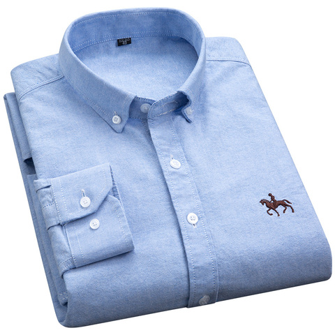 Plus Size 6xl 5xl Men long Sleeve Shirt 100% Cotton Oxford Shirt Fashion Plaid Causal Male Shirts Man Clothes ► Photo 1/6